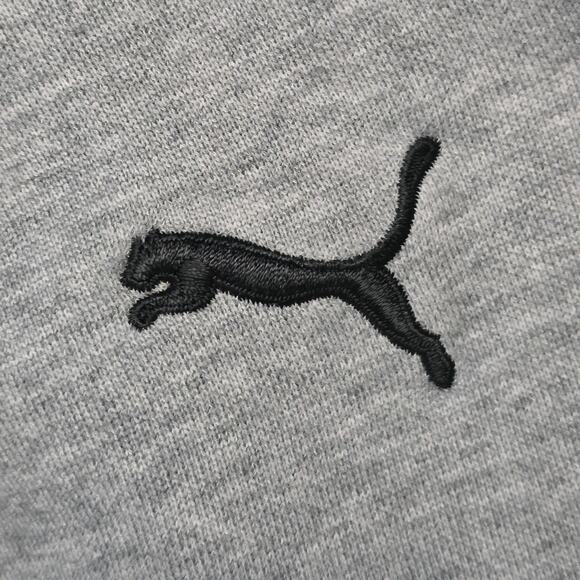 Puma Fleece Joggers Men’s Small Gray Sweatpants Zip Pocket Athletic Pants - Picture 2 of 7